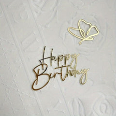 Happy Birthday Cake Side Acrylic Decoration Butterfly Cake Decoration