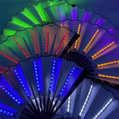Fantasy LED Luminous Fan for Nightclub Performance Foldable w/Lights