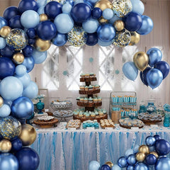 Navy Balloon Garland Arch Kit with Metallic and Macaron Balloons