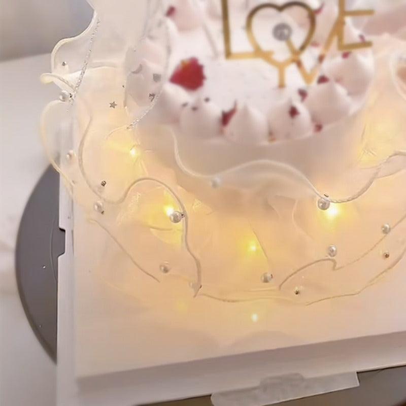 Tanabata Cake Topper with Diamond LOVE Acrylic Insert