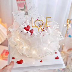Tanabata Cake Topper with Diamond LOVE Acrylic Insert