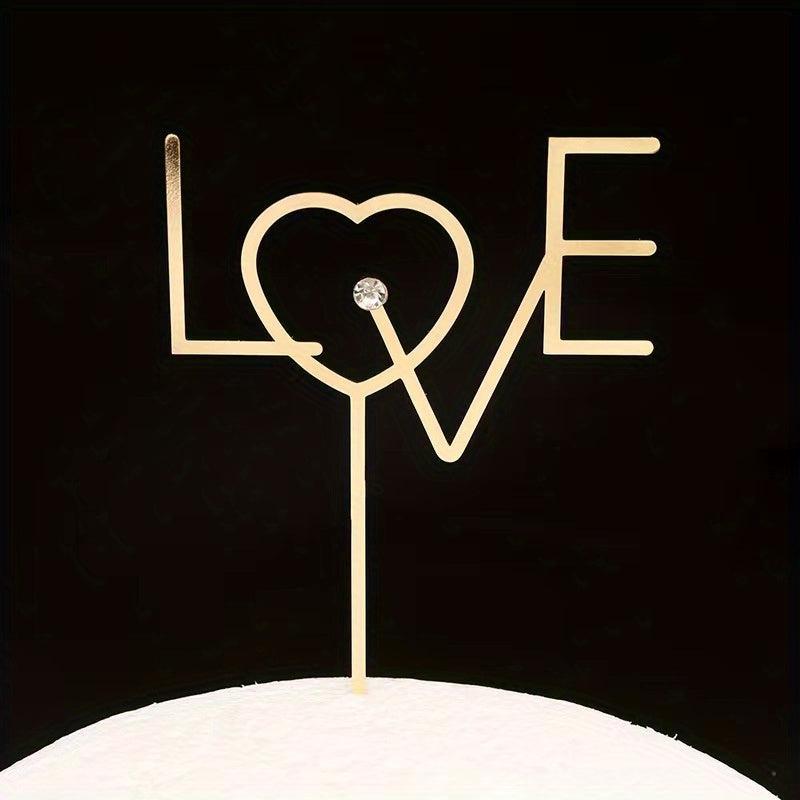 Tanabata Cake Topper with Diamond LOVE Acrylic Insert