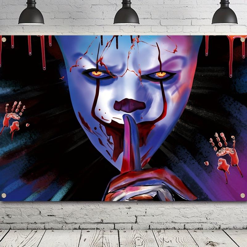 Halloween Horror Clown Backdrop Cloth Banner