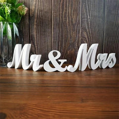 Wooden Mr and Mrs Signs Wedding Set for Table Top and Wall Decoration