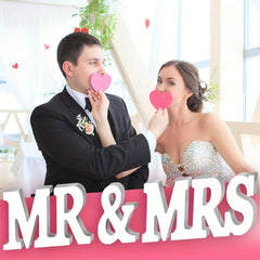 Wooden Mr and Mrs Signs Wedding Set for Table Top and Wall Decoration