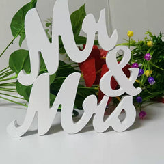 Wooden Mr and Mrs Signs Wedding Set for Table Top and Wall Decoration