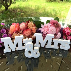 Wooden Mr and Mrs Signs Wedding Set for Table Top and Wall Decoration