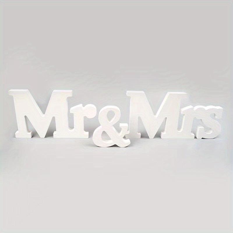 Wooden Mr and Mrs Signs Wedding Set for Table Top and Wall Decoration