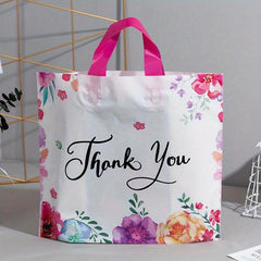 5pcs Flower Print Gift Bags Thank You Bags for Parties Summer B