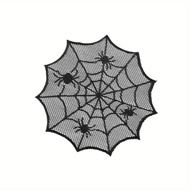 2pcs Halloween Round Lace Placemat Table Decoration Cloth Napkin