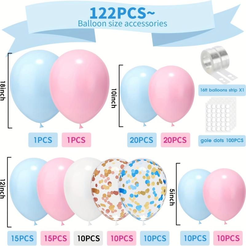 Pink Balloon Garland Arch Kit 122Pcs Gender Reveal Decorations