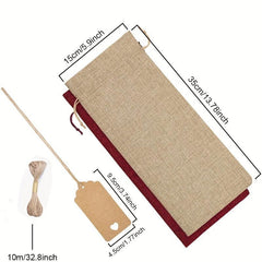 Burlap Wine Bag Red Wine Goods Olive Display Gift Bundle Pocket