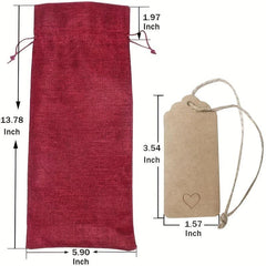 Burlap Wine Bag Red Wine Goods Olive Display Gift Bundle Pocket