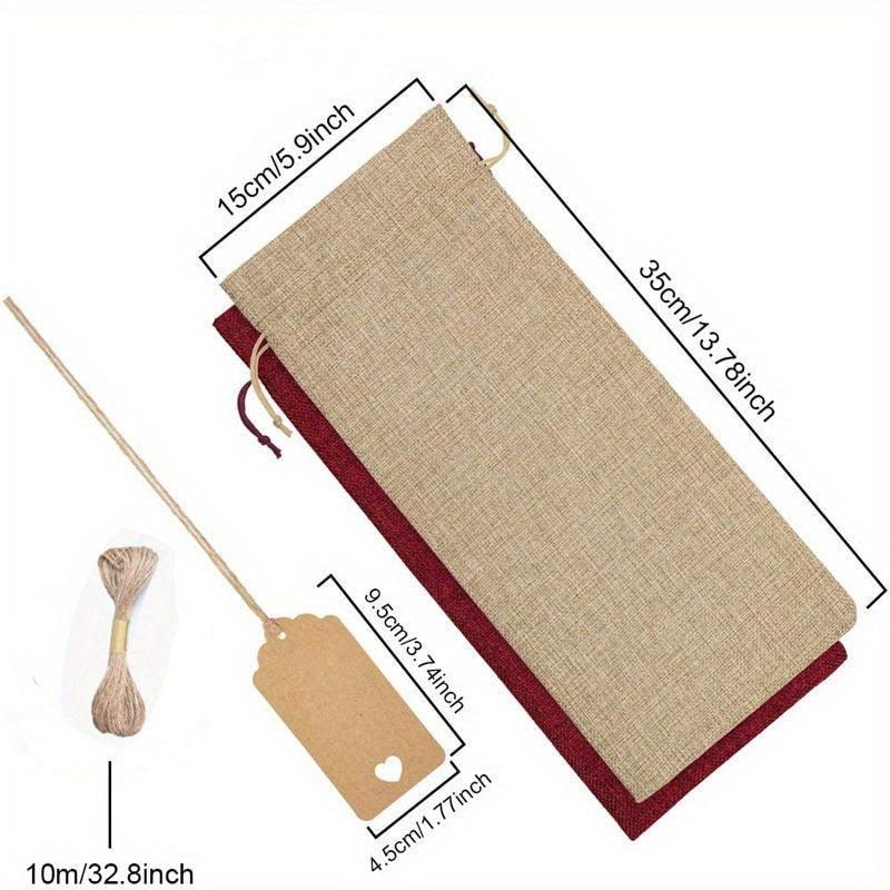 Burlap Wine Bag Red Wine Goods Olive Display Gift Bundle Pocket