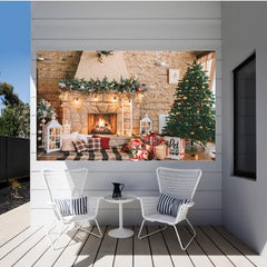Christmas Fireplace Theme Banner 109x179cm