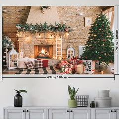 Christmas Fireplace Theme Banner 109x179cm