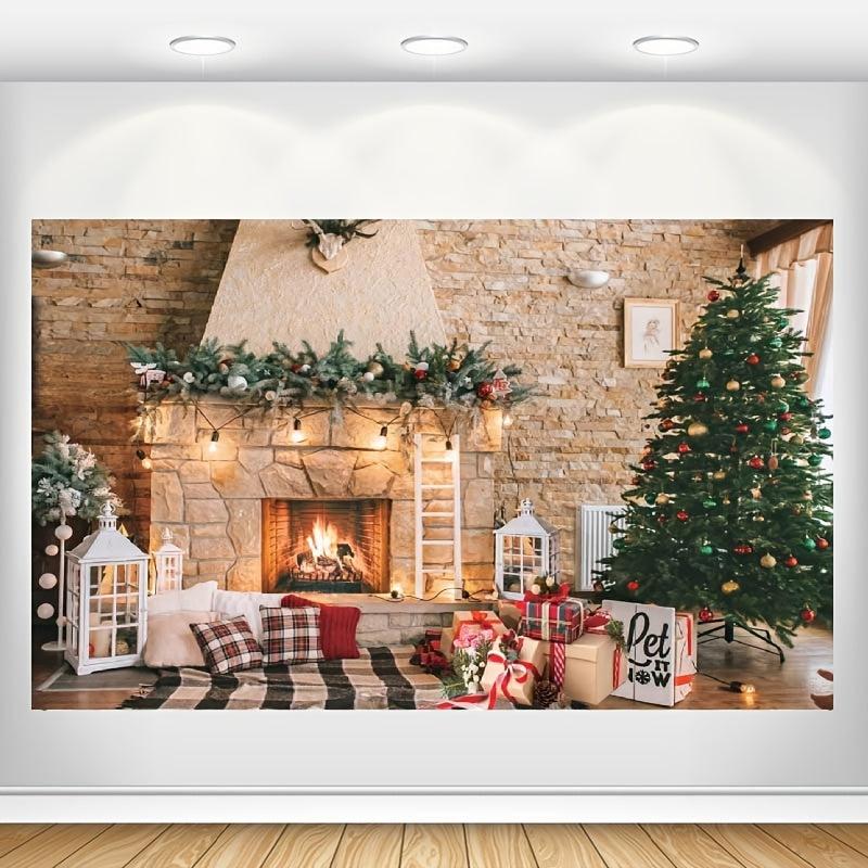 Christmas Fireplace Theme Banner 109x179cm