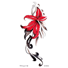 Waterproof Sweat Tattoo Flower Bow Sticker