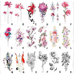 Waterproof Sweat Tattoo Flower Bow Sticker