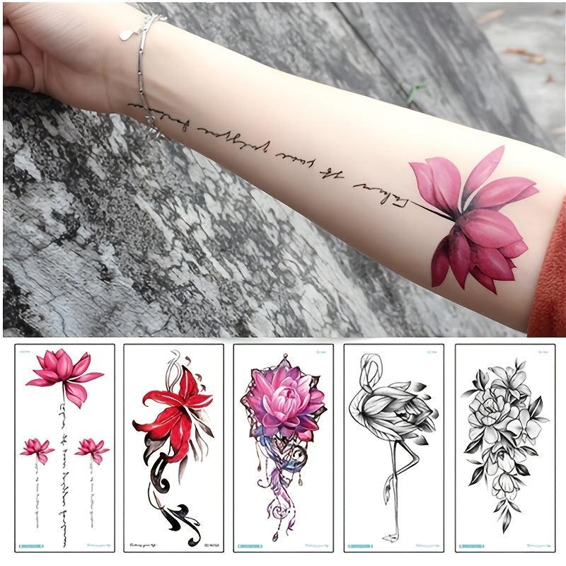 Waterproof Sweat Tattoo Flower Bow Sticker