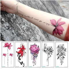 Waterproof Sweat Tattoo Flower Bow Sticker