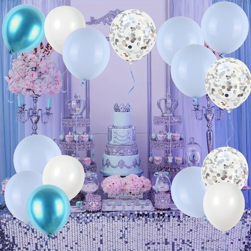 50pcs Silver Confetti Balloon Set - Metallic Balloons for Boy Birthday Baby Show
