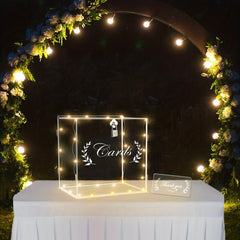 Clear Wedding Card Box with Lock - Rustic Decorations and Gift Card Holder