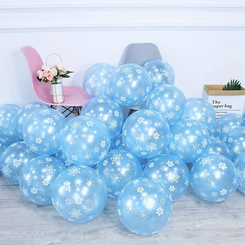 20pcs Christmas Snowflake Latex Balloons 12 inch Christmas Balloon Party Banquet