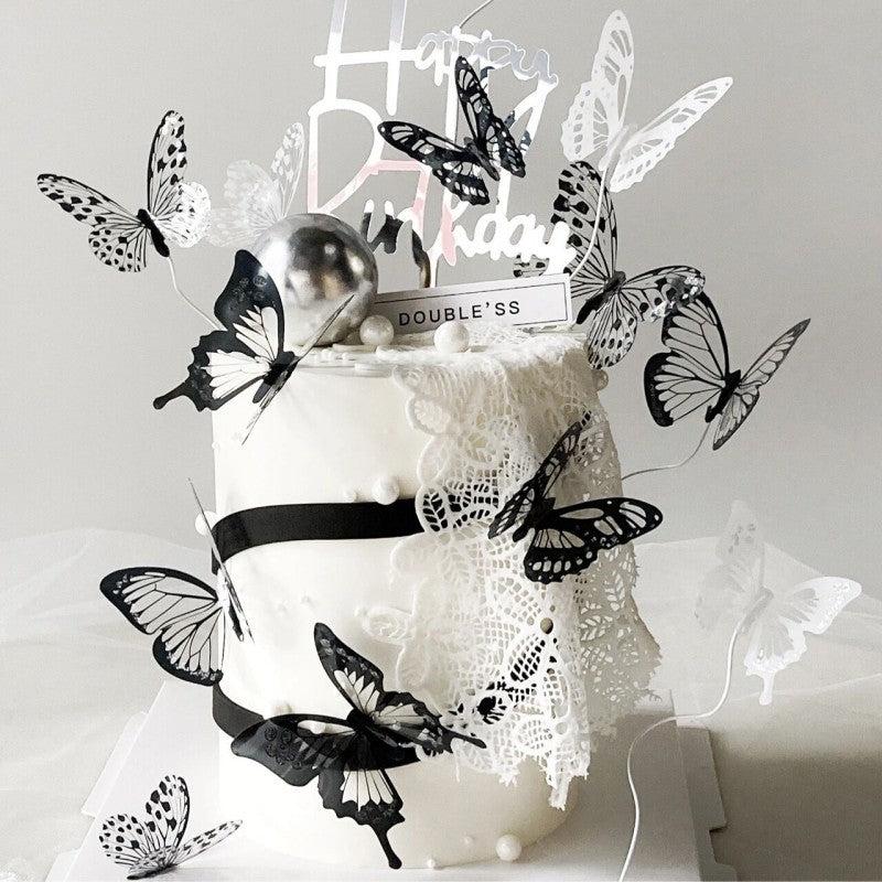 3D Butterfly Cake Topper Dark Queen Wedding Cake Decoration