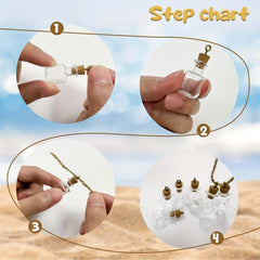 50pcs 10 Shapes Clear Glass Jars with Cork Stoppers Tiny Wishing Bottles