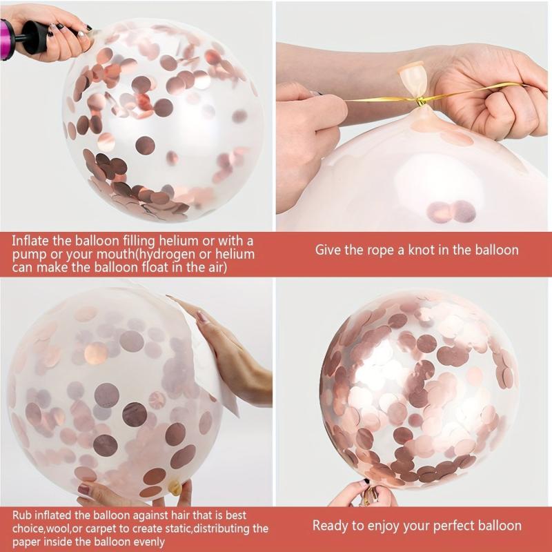25pcs Rose Golden Mixed Balloons 10th Birthday Party Decorations
