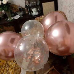 25pcs Rose Golden Mixed Balloons 10th Birthday Party Decorations