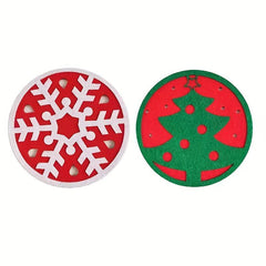 10pcs Christmas Tableware Coaster Felt Coaster Christmas Decorations Navidad