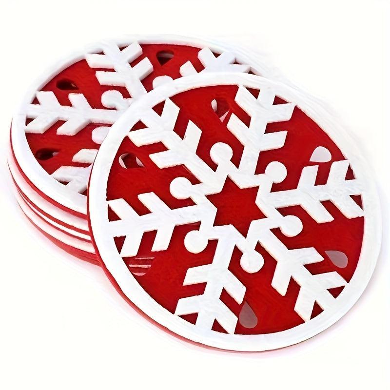 10pcs Christmas Tableware Coaster Felt Coaster Christmas Decorations Navidad