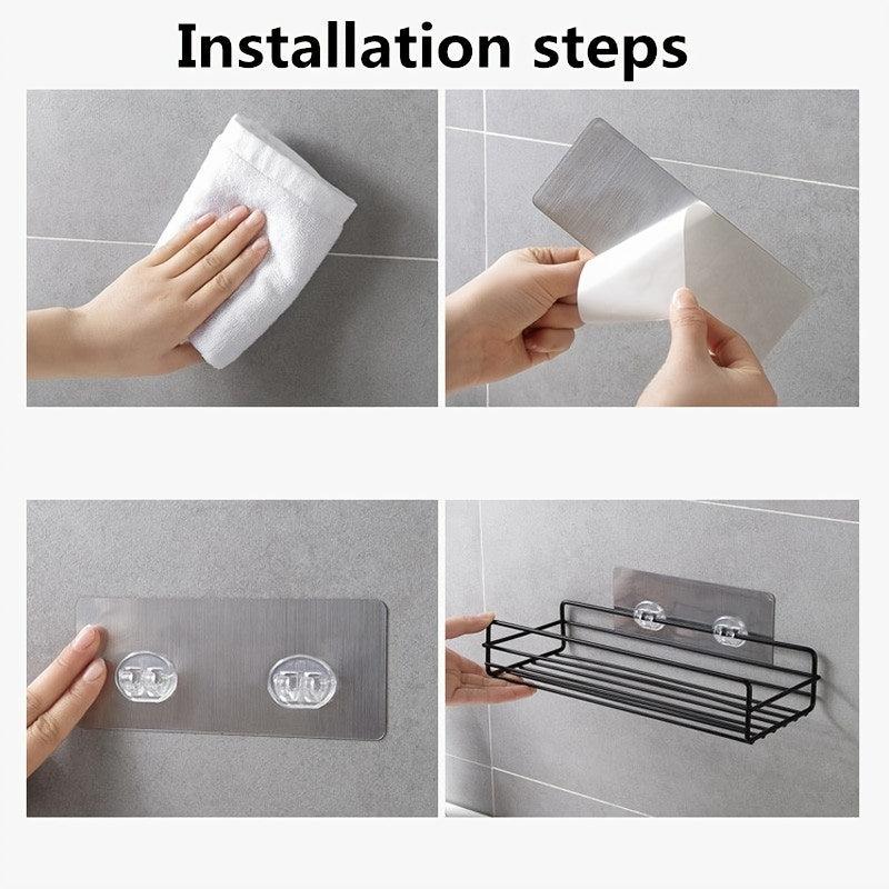 Metal Multipurpose Wall Shelf Storage Rack for Kitchen Bathroom