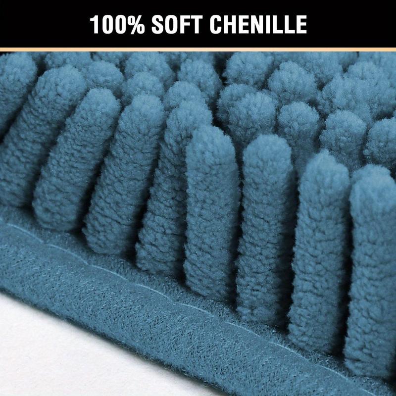 Chenille Bath Mat U-shaped & Rectangle Bath Rug Shaggy Soft Plush Carpet