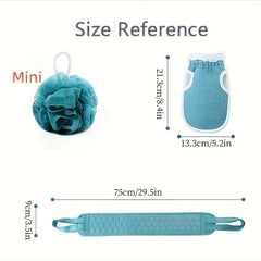 3pcs Thickened Rubbing Back Strip Bath Ball Gloves Men Women Home Essential