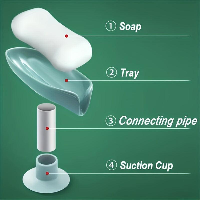 Leaf Shaped Soap Holder with Suction Cup - Keep Your Soap Dry