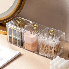 Clear Acrylic Cotton Swab Pads Holder