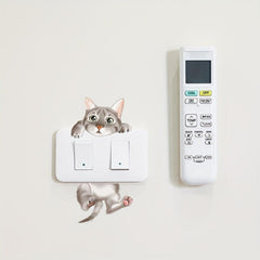 Cat Pattern Switch Outlet Wall Sticker Self-adhesive Home Decor