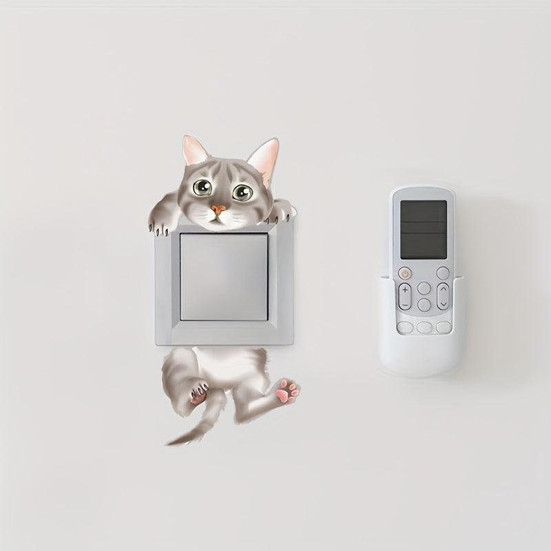 Cat Pattern Switch Outlet Wall Sticker Self-adhesive Home Decor