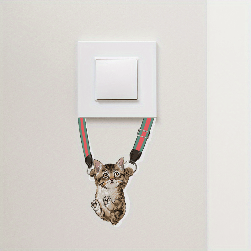 Cat Pattern Switch Outlet Wall Sticker Self-adhesive Home Decor