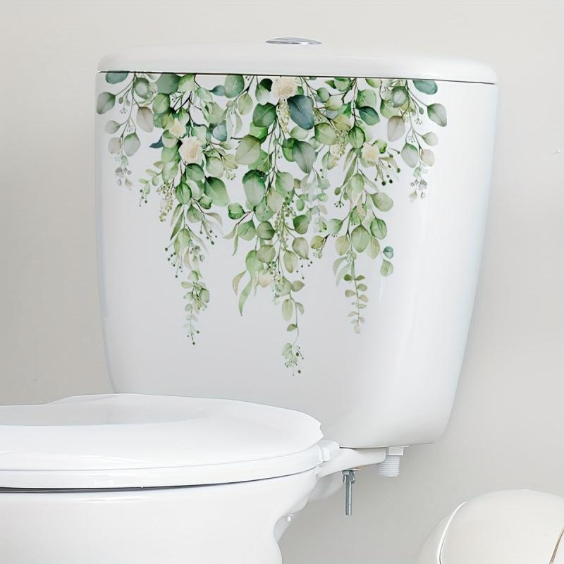 Removable Flower and Leaf Wall Sticker for Bathroom Decoration