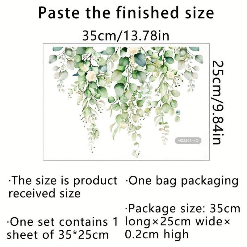 Removable Flower and Leaf Wall Sticker for Bathroom Decoration