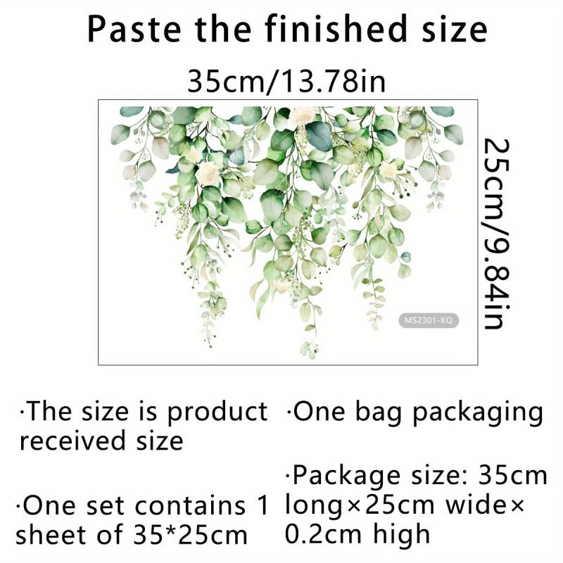 Removable Flower and Leaf Wall Sticker for Bathroom Decoration