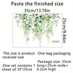 Removable Flower and Leaf Wall Sticker for Bathroom Decoration