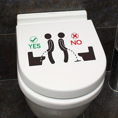 Funny Toilet Lid Decal Wall Sticker Self Adhesive Bathroom Decor
