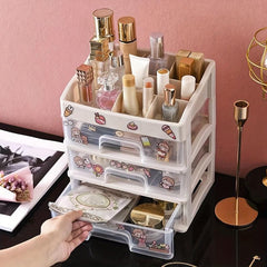 3-Layer Cosmetics Storage Rack with Drawer Makeup Organizer Home Essential