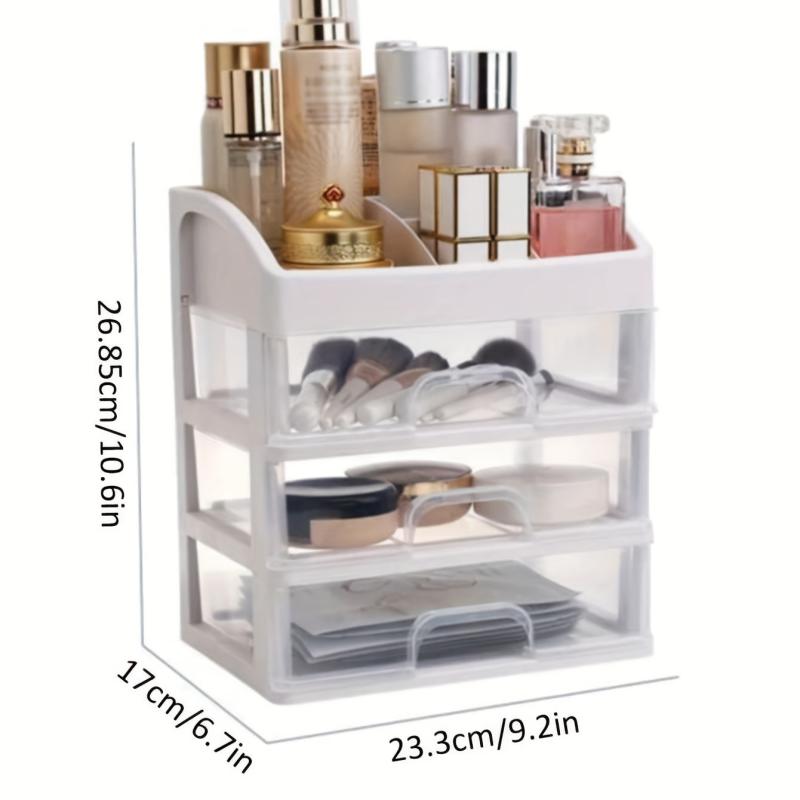 3-Layer Cosmetics Storage Rack with Drawer Makeup Organizer Home Essential