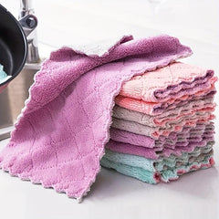 10pcs Reusable Dish Towels Absorbent Household Cleaning Kitchen Towels